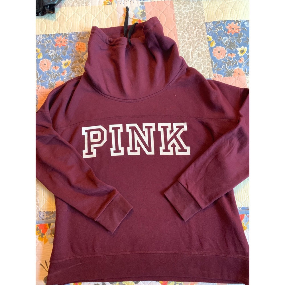 Burgundy Victoria’s Secret PINK Cowl Neck Sweater